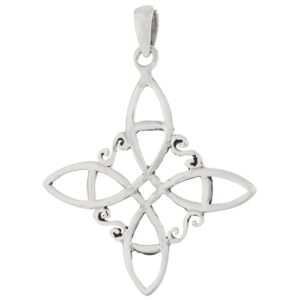Colgante plata nudo de bruja de 29.5mm (tamaño moneda 1€) en plata de ley