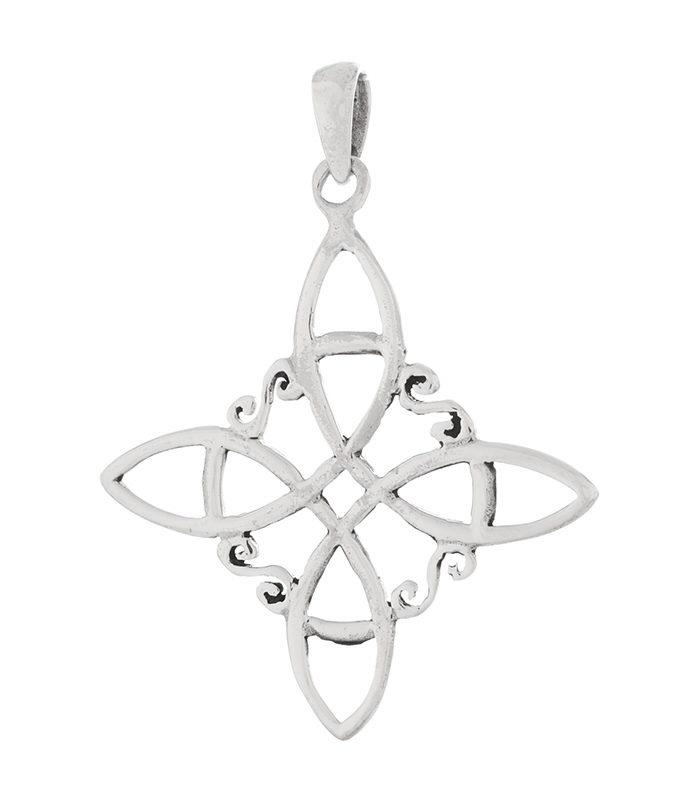Colgante plata nudo de bruja 🧿 Colgante plata nudo de bruja de 29.5mm (tamaño moneda 1€) en plata de ley