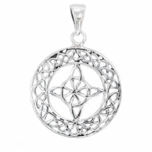 Colgante plata nudo de bruja de 23mm en plata de ley