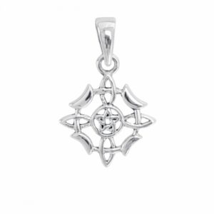 Colgante Plata Nudo de Bruja Pentagrama 13.5mm