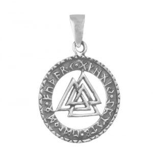 Colgante Plata Nudo de Odin (Valknut) Ø22mm