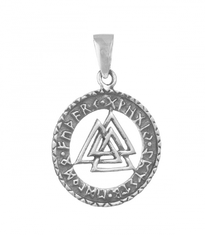 Colgante Plata Nudo de Odin (Valknut) Ø22mm ⚔️ Colgante Plata Nudo de Odin (Valknut) Ø22mm