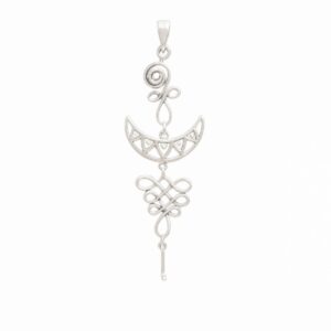 Colgante plata unalome espiritual luna 50mm