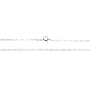 Cadena plata allungada diamantada 035 de 40cm