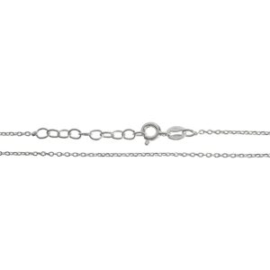 Cadena plata forzada 030 de 38cm con alargue