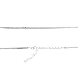 Cadena plata plana 2.4mm 35+8cm