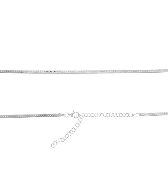 Cadena plata plana 2.4mm 35+8cm 🔗 Cadena plata plana 2.4mm 35+8cm