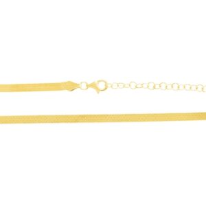 Cadena plata plana magic 3.5mm 32+8cm bañada oro