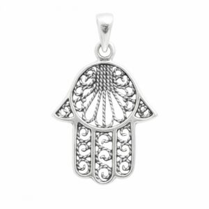 Colgante plata mano fatima 23mm