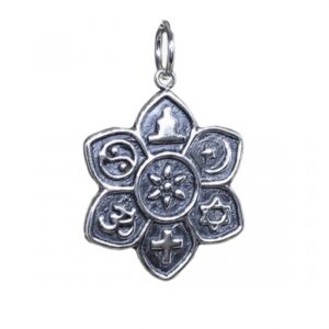 colgante seis religiones plata 24mm