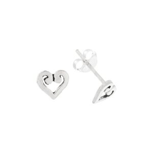 Pendientes plata corazon calado