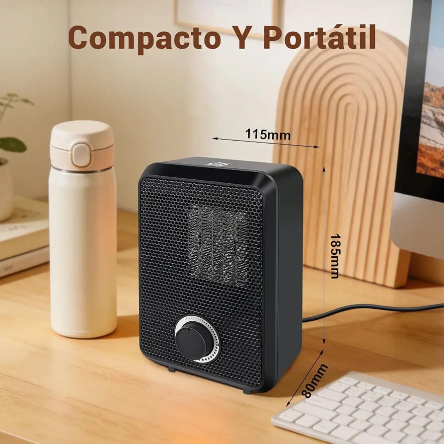 Dimensiones Compactas 📐 medidas calefactor cerámico portátil